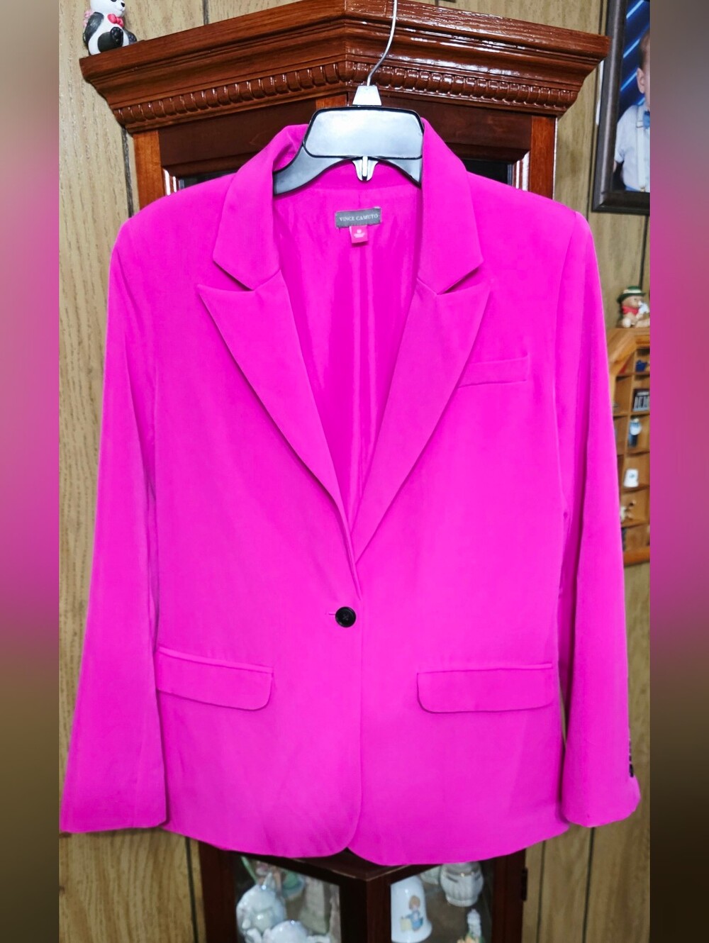 Vince Camuto Bright Hot Pink Single-Button Blazer
